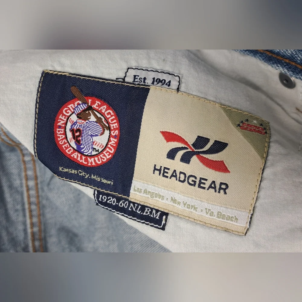 Headgear Negro League Baseball Men's Jeans Team Patches Straight 44 Actual 42x33 - Picture 6 of 15
